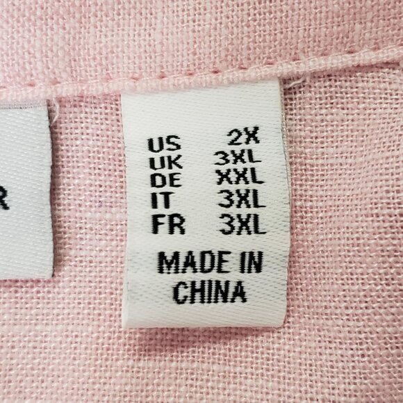 Susan Graver Womens Linen Coastal Button Top Size 2X Preppy Beach Mature Travel - Picture 4 of 9